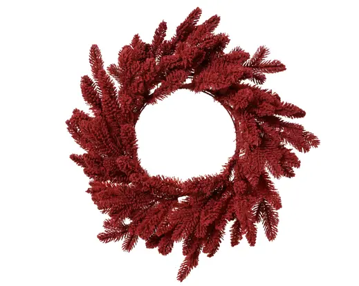 Artificial Burg Wreath Flock Indoor 20x4in Burg