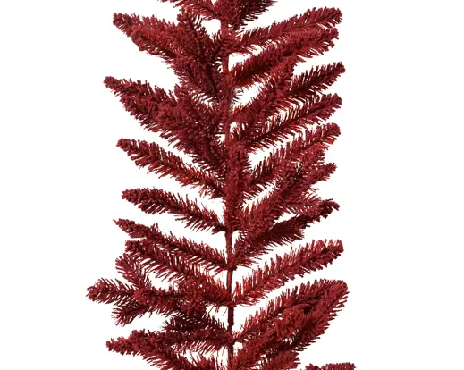 Artificial Burgundy Garland Flock Indoor 12inx9ft Red