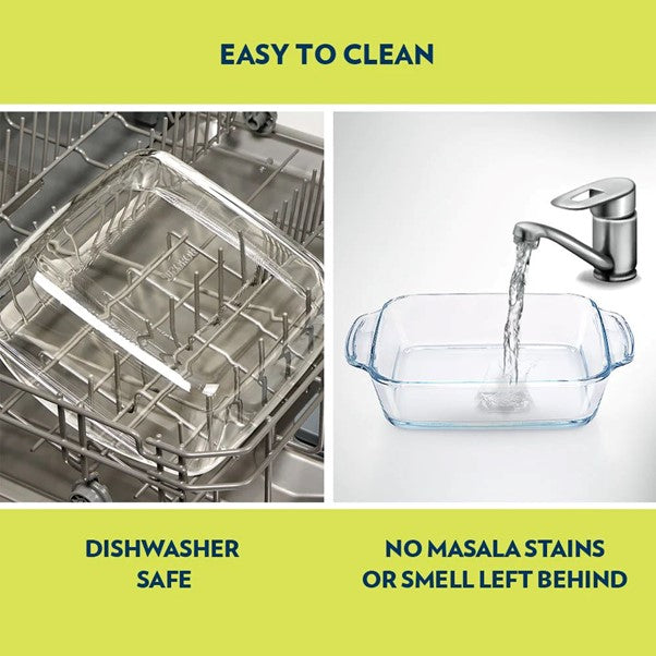 Boro Sq Glass Dish w/Handle 800ml