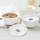 Boro Opal Mix Bowl 500ml w/Lid Wht