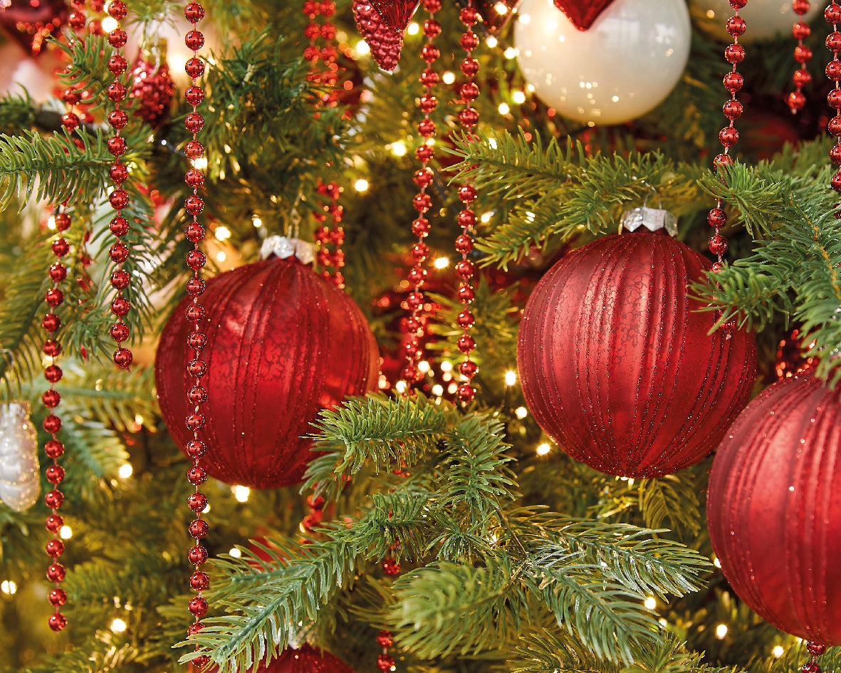Bead Garland Polysty Cmas Red 9ft