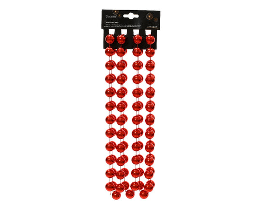 Bead Garland Polysty Cmas Red 9ft