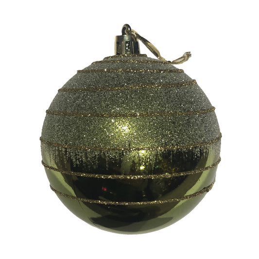 Bauble Polysty 2Col Pine Grn