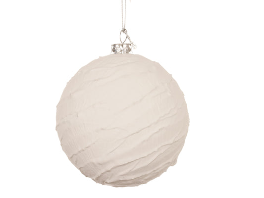 Bauble On Wire Foam Winter Wht