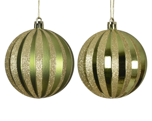 Shatterproof Glitt Baubles 2Asst Matcha