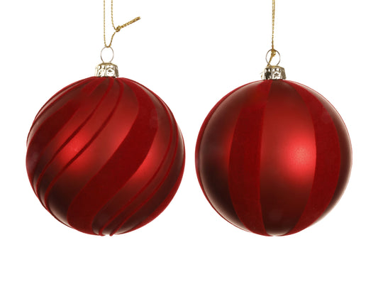 Bauble Shatterproof 2asst Cmas Red