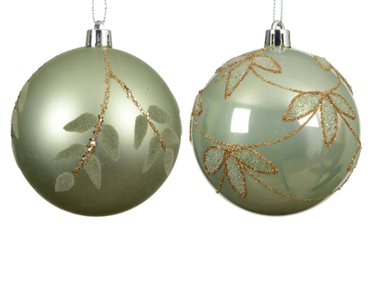 Shatterproof Bauble 2Asst Matcha Grn