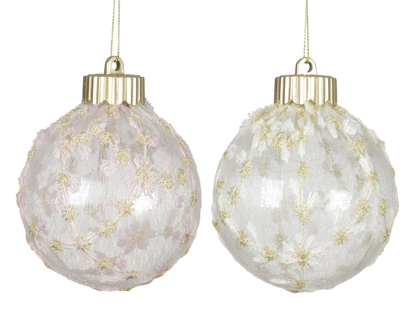 Bauble Plastic wMesh 2Asst