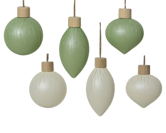 Baubles Glass 6 Assorted 8Cm