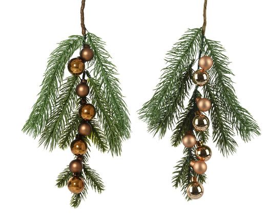 Branch w/Glass Baubles 2Asst