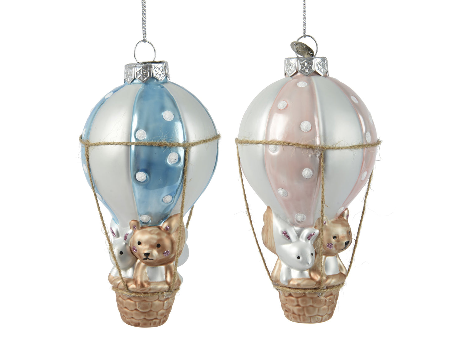 Balloon Ornament Glass 2Col Asst