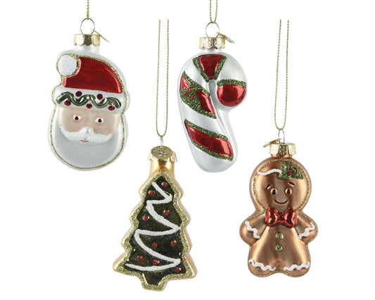 Cookie Ornament Glass 4Asst