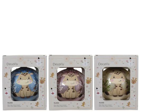 Glass Bauble Baby Ornament 3Asst