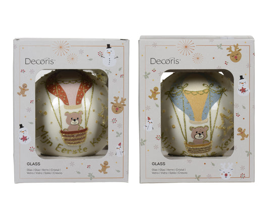 Bauble Ornament Glass 2Asst WW