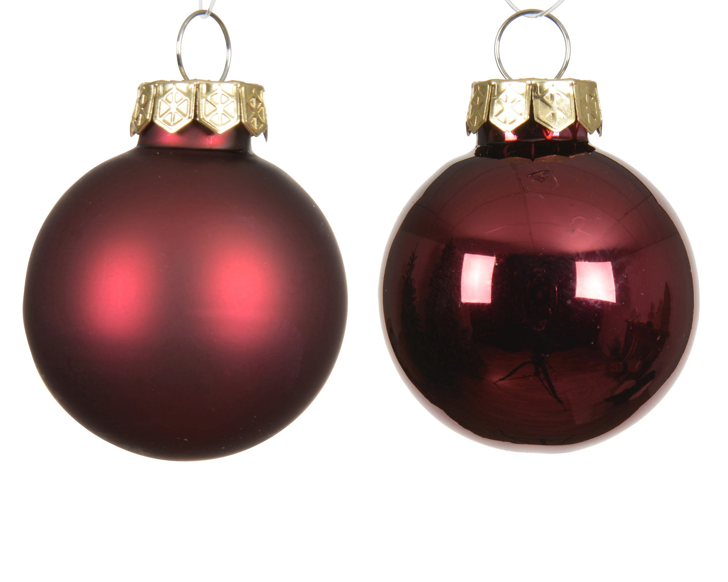 Mini Baubles Glass 16pcs Red