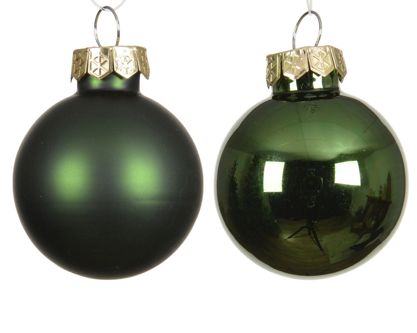 Mini Baubles Glass 16pcs Pine Green
