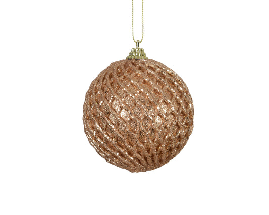 Bauble Foam Brandy wGlitter 8Cm