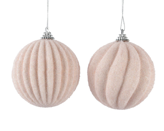 Foam Bauble 2Asst Blush Pink