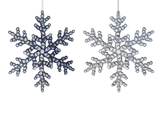 Acrylic Snowflake Blue 2Asst Col