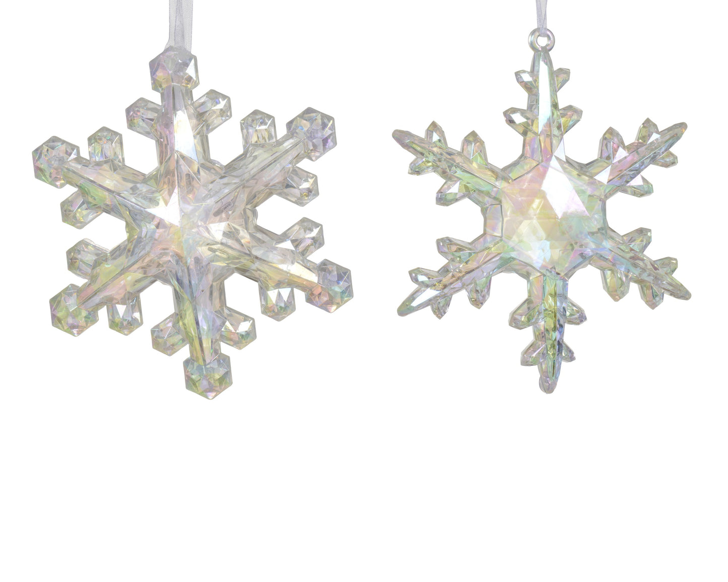 Acrylic Snowflake Ornament 2Asst Iris