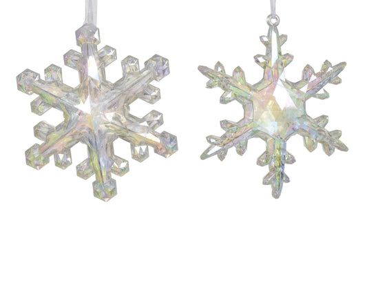 Acrylic Snowflake Ornament 2Asst Iris