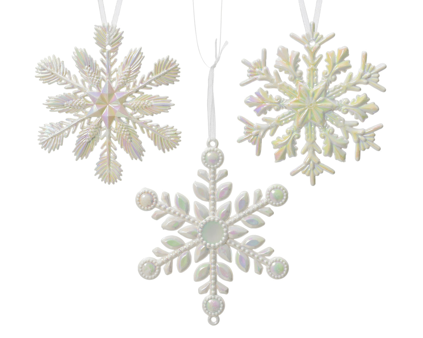 Acrylic Snowflake Fig 3Ass Trans Iris