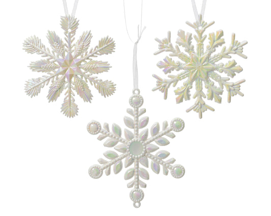 Acrylic Snowflake Fig 3Ass Trans Iris