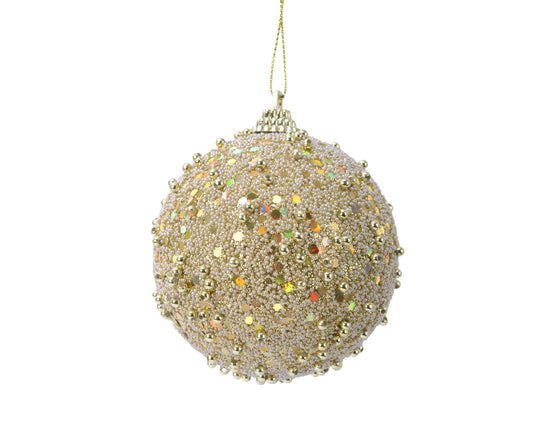 Bauble Foam Glitter Bd Sqn LtGld