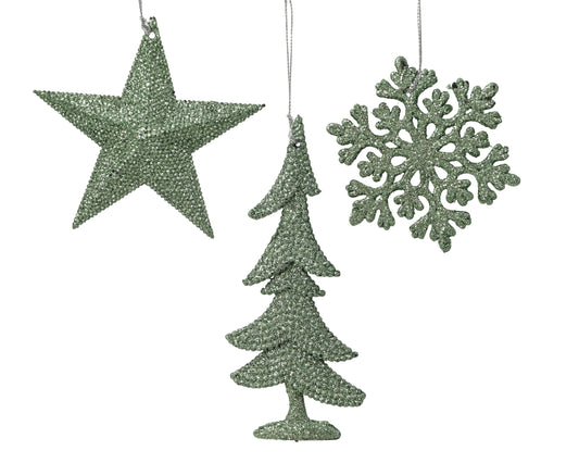 Hanger Ornaments 3asst MGreen