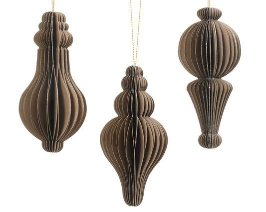 Mini Paper Figure Lantern 3Asst Brown