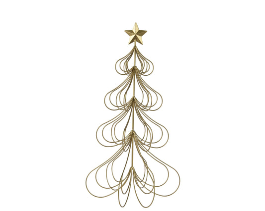 Cmas Tree Iron Gold 58Cm