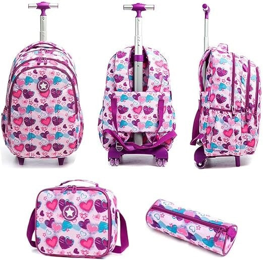 Hearts Trolley Backpack 3pcs Set