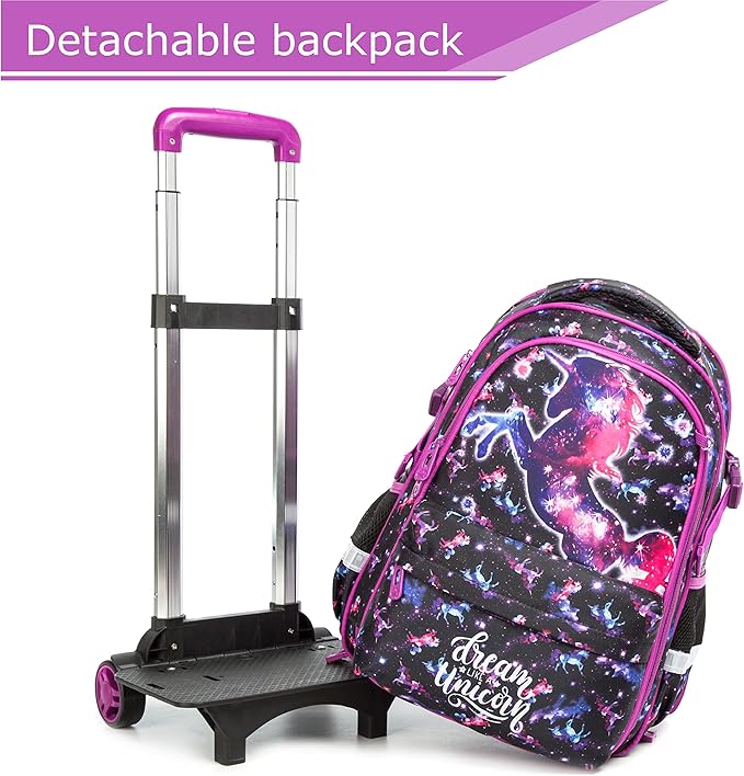 JS Detach Unicorn Trolley Bckpack 3pc