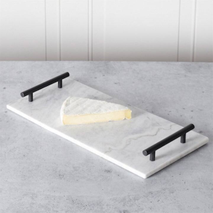 Marble Serving Tray wBlk Handle