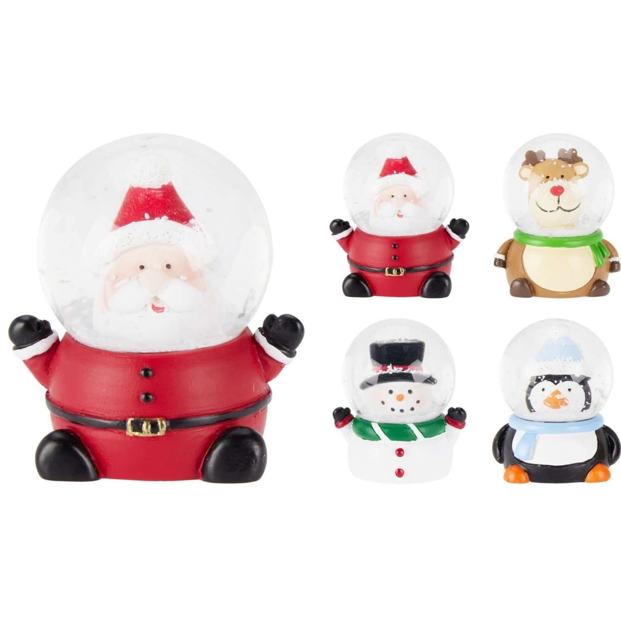 Snow Globe Christmas Figure 45mm 4 Assorted Figurines