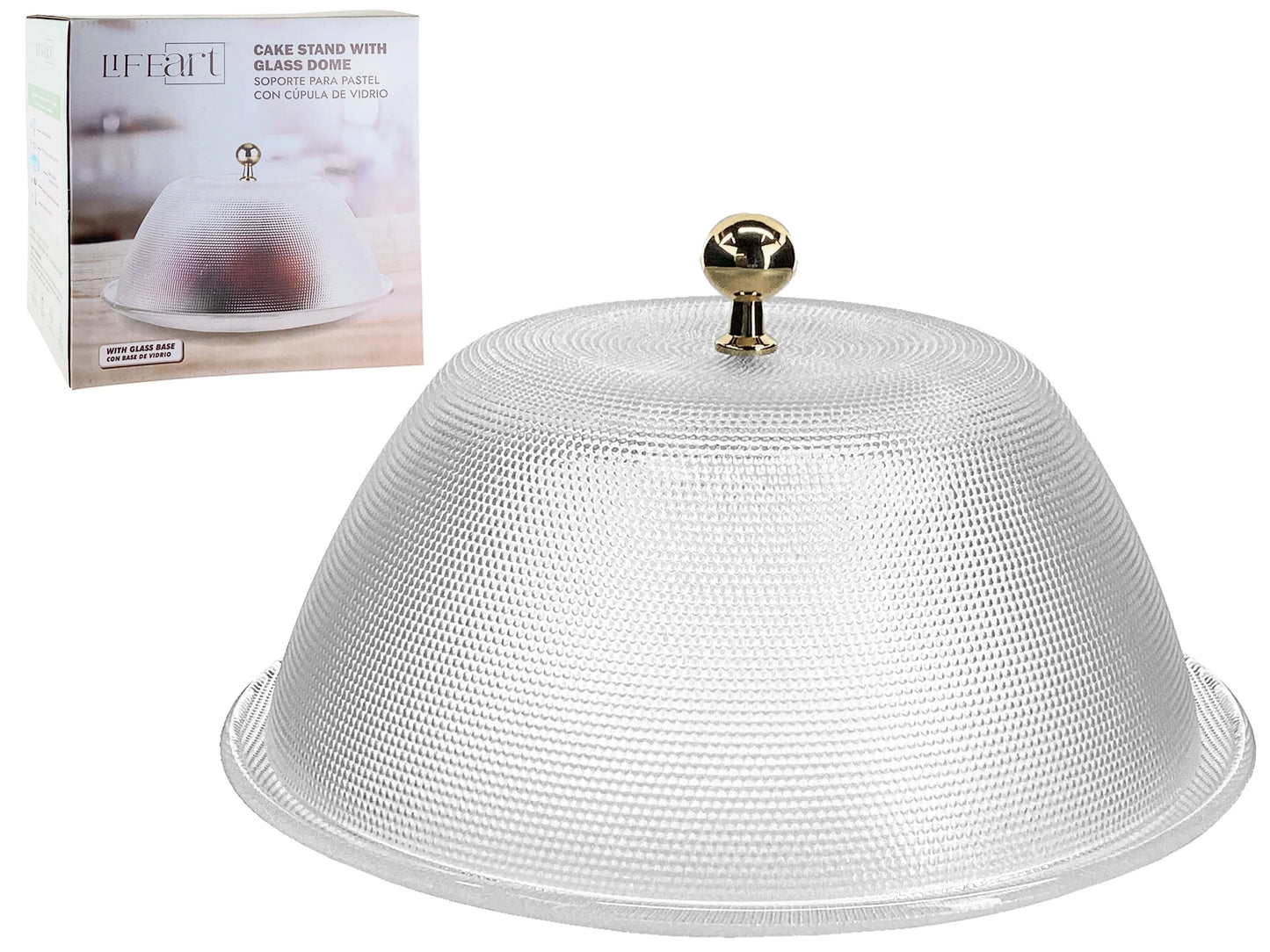 Cake Stand with Glass Dome Set