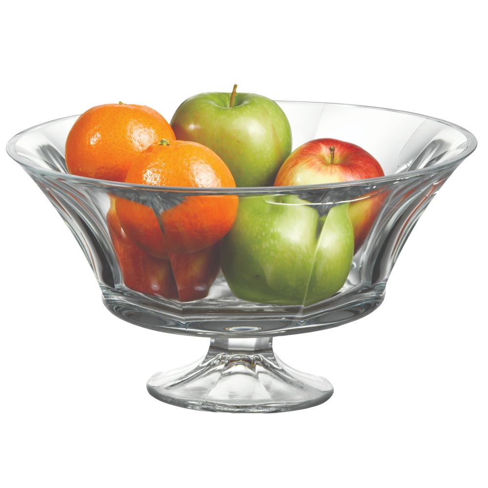 Pasabahce Lotus Footed Glass Fruit Bowl