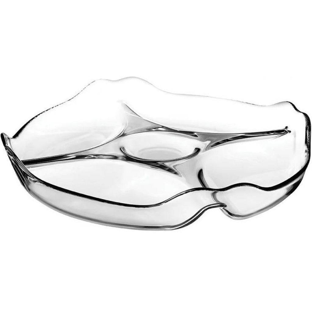 Patisserie Glass Divided Dish Plate