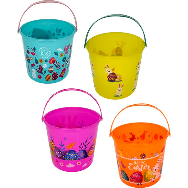 Easter Mini Bucket Plastic 4asst