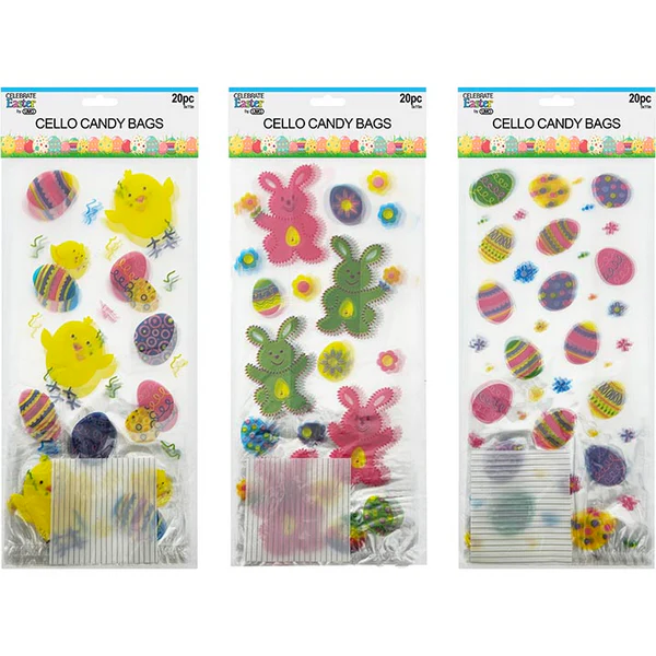 Candy Bags Cello 20pc Asstd