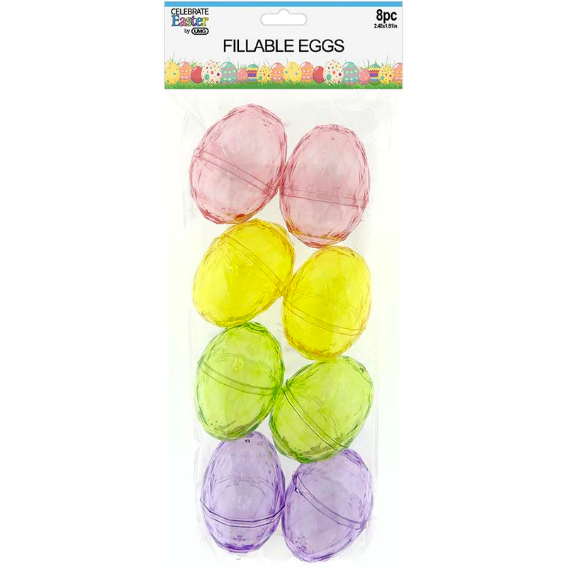 Diamond Eggs Clear 8ct 6cm