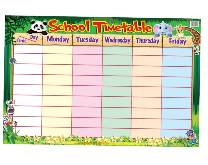 MTM School Time Table Chart
