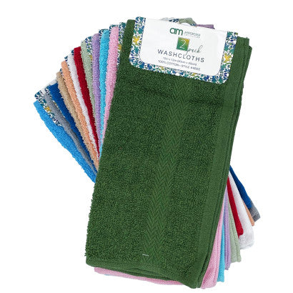 Washcloth 2pc 100% Cotton 12x12in