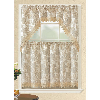 Window Curtain Jacquard 3pc Set
