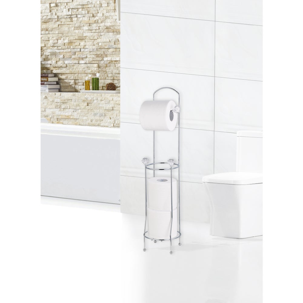 Toilet Paper Holder Chrome with Diamond