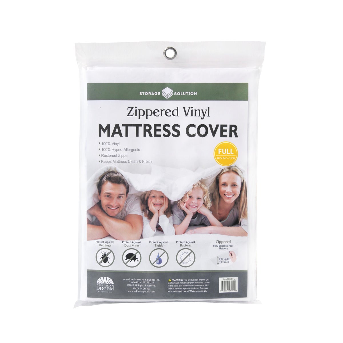Mattress Cover Zippered Vinyl Full