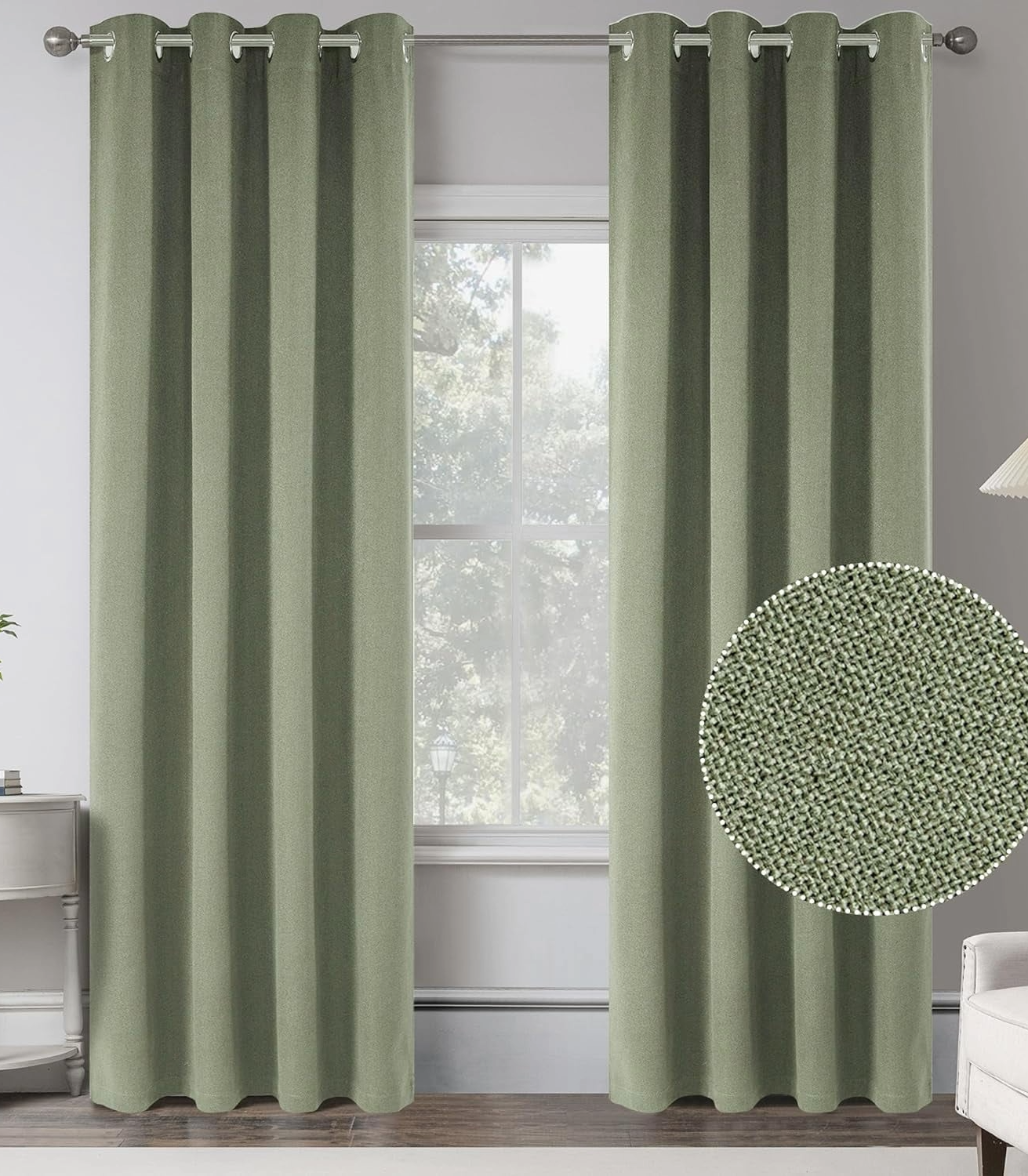 Oxford Curt 100% Blackout panel Sage 1pc