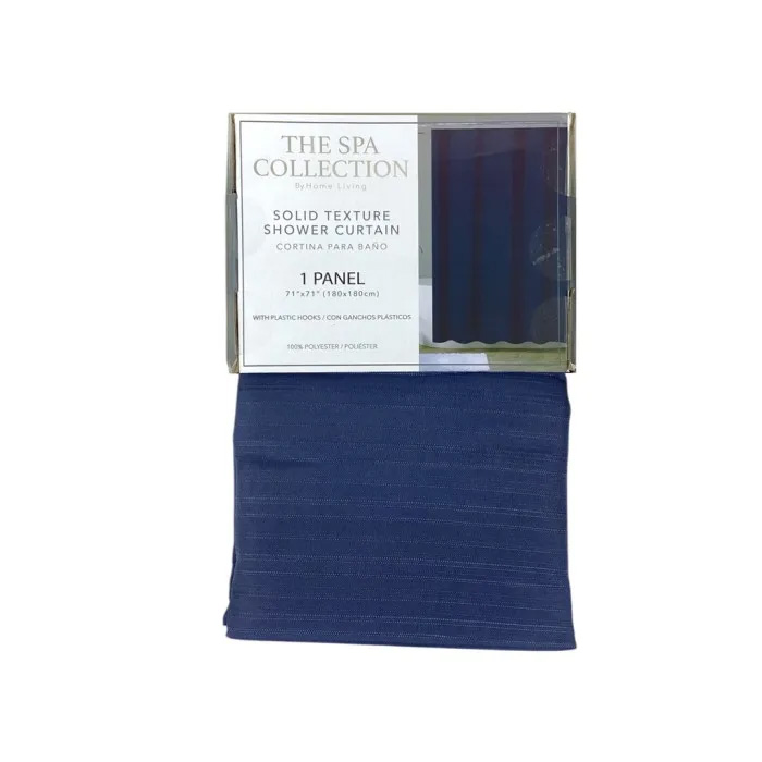 Shower Curtain with Hooks Navy