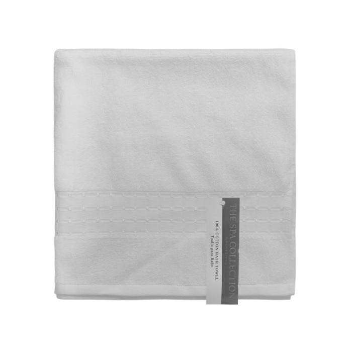 Bath Towel Woven Pattern White