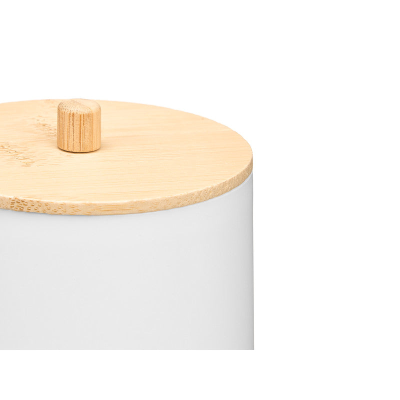 Canister Bamboo Lid White